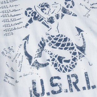 supply短袖 复古USRL船锚T恤denim RLT恤男 T恤美式 RRL美人鱼男短袖