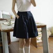 法式 百搭松紧腰显瘦纯色芭蕾半身裙女设计感a字短裙小个子半裙夏