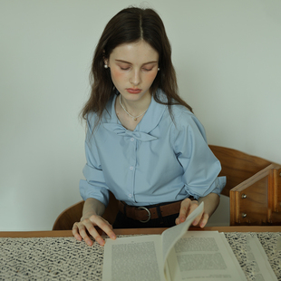 复古法式减龄蝴蝶结系带衬衫女春新款百搭正肩抗皱免烫通勤衬衣