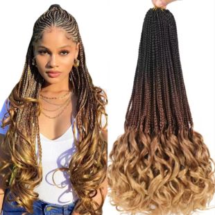 【法国卷】French curl 脏辫假发钩针编织三股辫散尾辫Box Braids