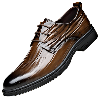 花花公子皮鞋男真皮商务正装棕色黑色内增高结婚新郎大码冬季加绒