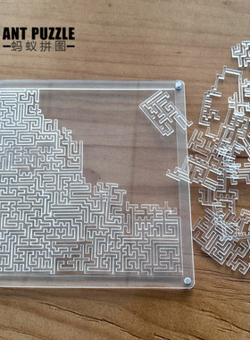 蚂蚁拼图异形透明地狱拼图超难烧脑亚克力迷宫拼图puzzle彩色
