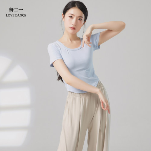 修身显瘦舞蹈短袖上衣