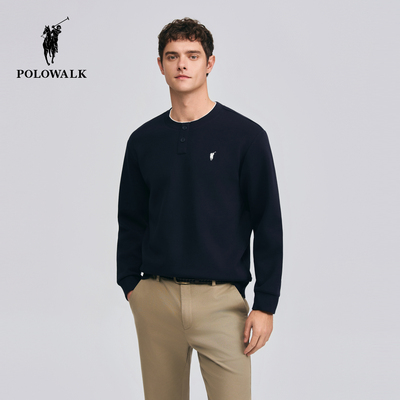 纯色运动卫衣男春秋圆领套头上衣