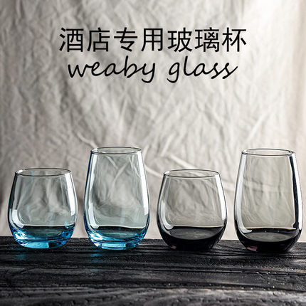 酒店宾馆客房漱口杯轻奢简约透明玻璃水杯客栈情侣刷牙杯子洗漱杯
