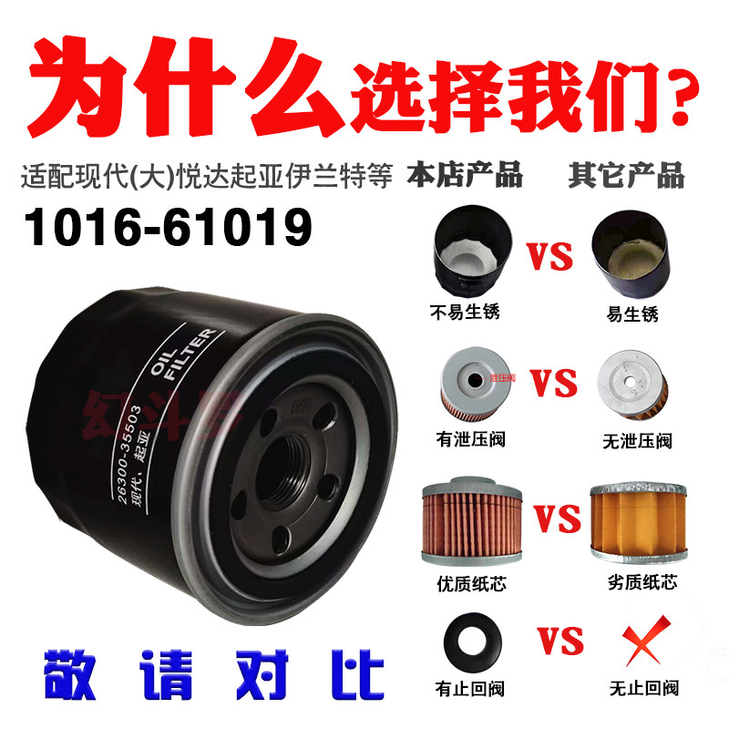 61019现代机油滤芯(大）伊兰特千里马悦达起亚索纳塔赛拉图滤清器