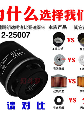 25007大众朗逸机油滤芯(带弹簧)速腾高尔夫6新宝来比亚迪滤清器