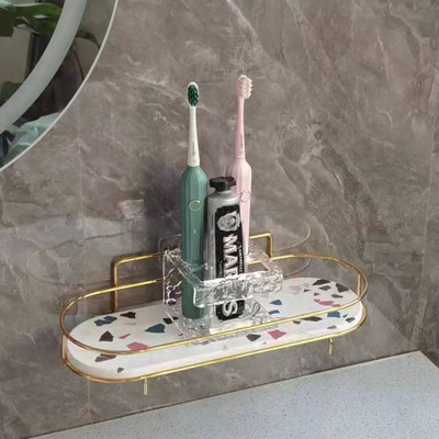 轻奢壁挂式节省空间硅藻泥牙杯架