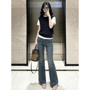 法单S家 2026春季法式高端女装休闲百搭假两件针织衫T恤上衣女