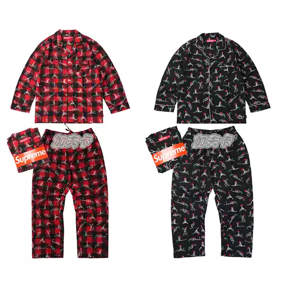 Supreme 25FW Holiday Pajama Set - Cotton Flannel Christmas Pajamas