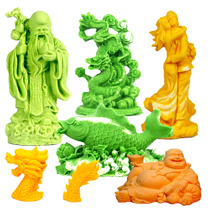 盐雕模具 盘饰 寿星盘头创意意境摆盘雕刻硅胶磨具餐厅菜肴点缀用