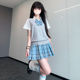 北璃酱日系jk制服原创正版 女学院校供高腰百褶半身裙 汀兰格裙套装