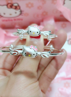 香港正生s999纯银宝宝手镯子铃铛婴儿童男女满月周岁礼物抖音同款