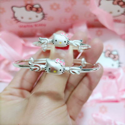 香港正生s999纯银宝宝手镯子铃铛婴儿童男女满月周岁礼物抖音同款