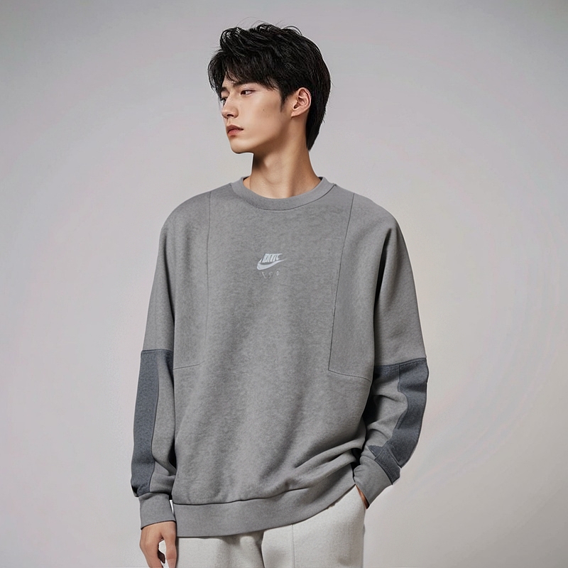 【正品】耐克男子秋冬加绒宽松圆领卫衣套头衫DD6403-063 AC