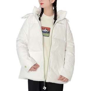 Converse匡威 品牌Logo拉链连帽羽绒服 女款 白色10023712-A02