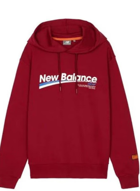 New Balance 中性字母印花休闲连帽套头卫衣  NCA34013-BUR