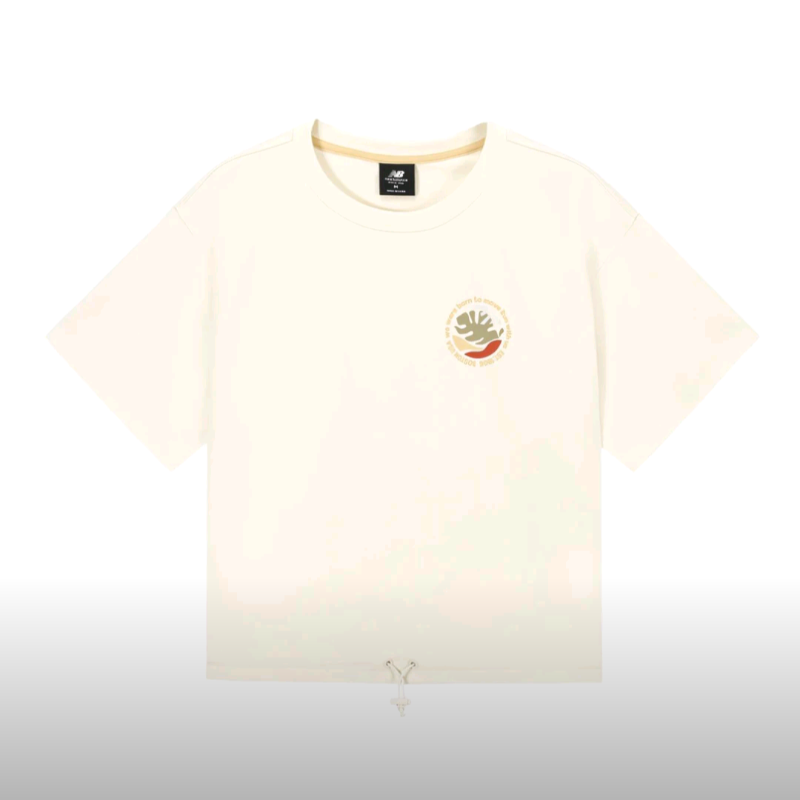 New Balance 女运动休闲字母图案圆领短袖T恤AWT32320-CIC
