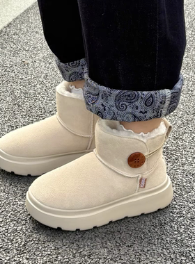 女子加绒保暖厚底 短筒雪地靴K0F85SK14CZ-602