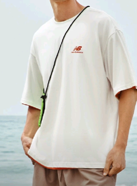 New Balance男女时尚印花运动休闲短袖T恤AMT32363-CIC