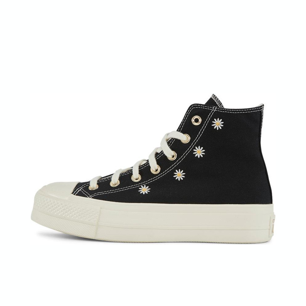 converse匡威2024新款女鞋雏菊刺绣高帮厚底帆布鞋休闲鞋A06115C