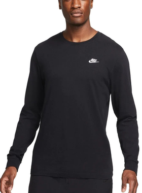 Nike耐克男纯棉透气运动休闲长袖T恤上衣AR5193-010 AC