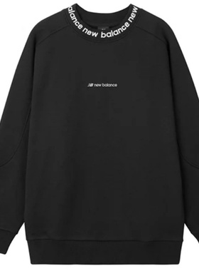 New Balance男子加绒运动长袖卫衣保暖圆领休闲套头衫AMT04365-BK