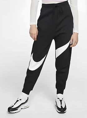 Nike耐克女子秋冬加绒大logo运动休闲收口长裤卫裤CV8661-010 AC