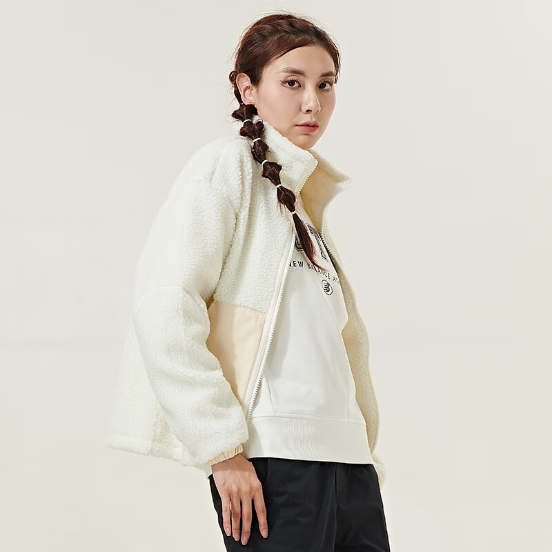 NEW BALANCE NB女款夹克春秋款抓绒仿羊羔绒外套AWJ23339-CIC