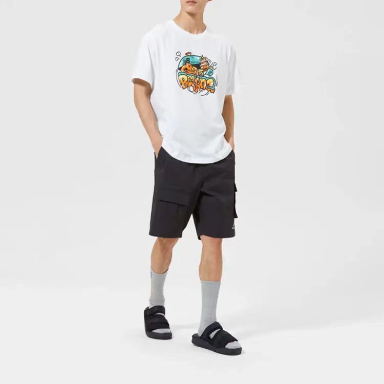 New Balance 工装纯色Logo休闲运动短裤 男款 AMS12364-BK