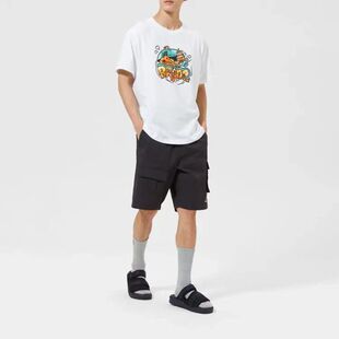 New Balance 工装纯色Logo休闲运动短裤 男款 AMS12364-BK