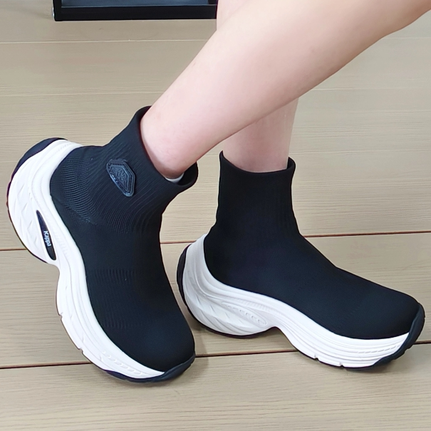 女款高帮休闲鞋针织鞋面袜套鞋短靴K0F65MC11CA-990