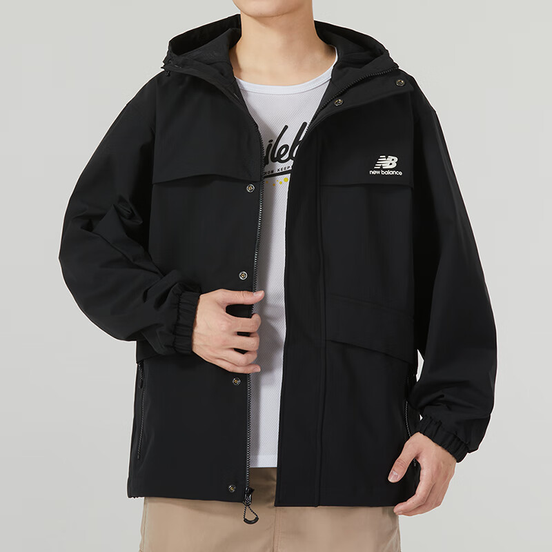 NEW BALANCE男装外套 户外休闲防风夹克 AMJ33359-BK