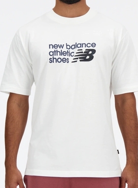 New Balance男运动休闲舒适透气短袖T恤MT41524-WT