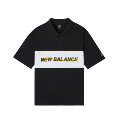 new balance 新款男款休闲POLO衫宽松短袖T恤衫AMT12376-BK