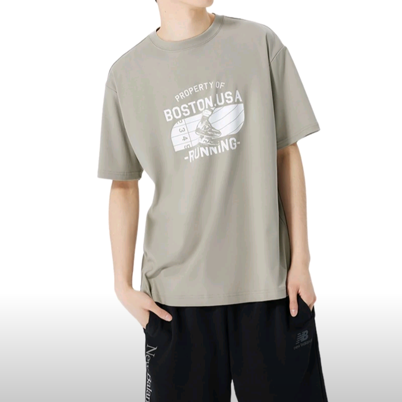NEW BALANCE男子运动休闲短袖T恤AMT32374-HUS