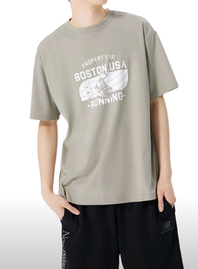 NEW BALANCE男子运动休闲短袖T恤AMT32374-HUS