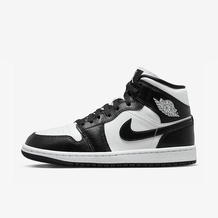 耐克女鞋Air Jordan 1 Mid AJ1黑白熊猫复古中帮篮球鞋DV0991-101