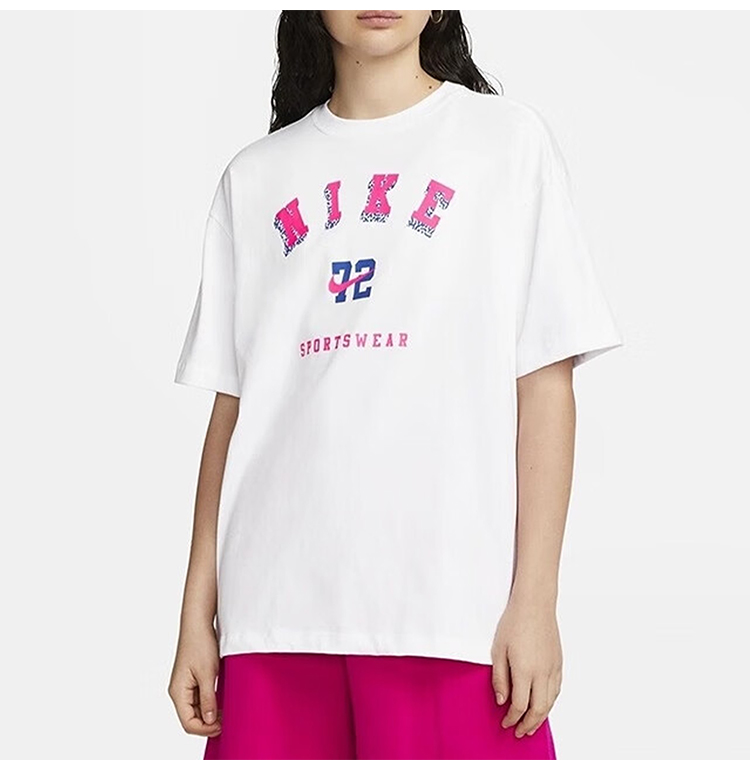 Nike/耐克24新款女子纯棉透气宽松运动短袖T恤 DX7923-100 AC