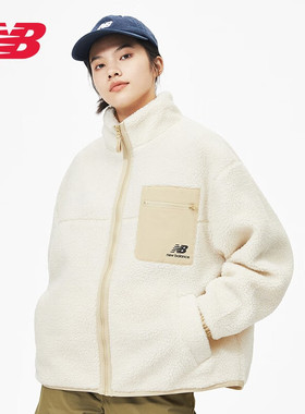 NEW BALANCE 拼接女款保暖休闲仿羊羔绒外套AWJ13326-MSU