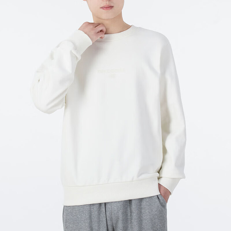 NEW BALANCE男秋圆领套头衫宽松透气运动休闲卫衣 AMT21555-IV