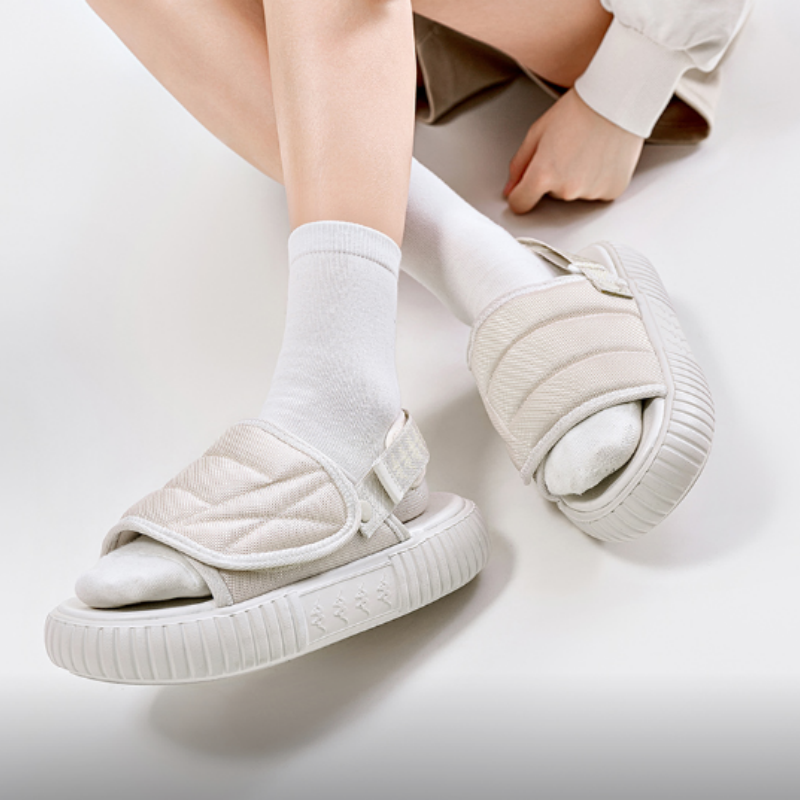 Kappa 男女同款户外魔术贴沙滩鞋厚底 运动凉鞋 K0DX5LL20-133