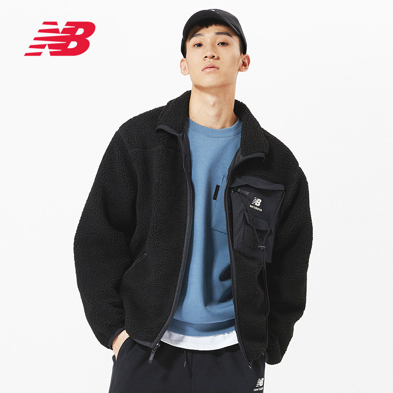 New Balance 男款经典立领休闲夹克外套AMJ13393-BK