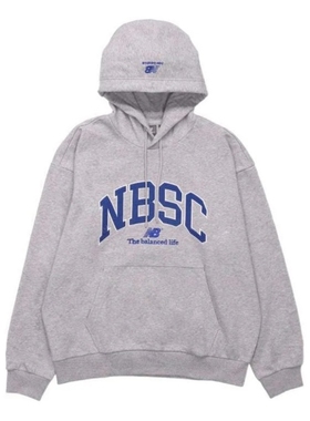 New Balance 宽松连帽套头衫男女同款休闲运动卫衣5CC44353-MGR