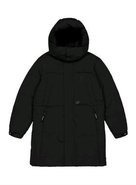New Balance 男女保暖运动鹅绒中长款连帽羽绒服 NPD49031-BK