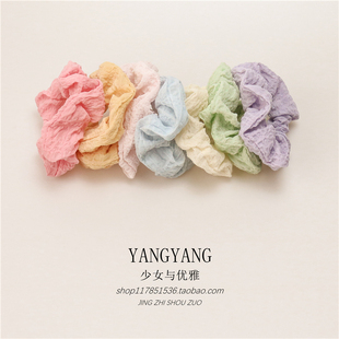 纯色褶皱大肠发圈少女夏季 简约百搭猪大肠圈发绳发饰I010 ins韩系