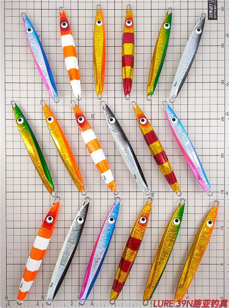 高品质夜光uv速沉快抽慢摇铁板130克160克200克黄黑鳕鱼鲅鱼刀鱼