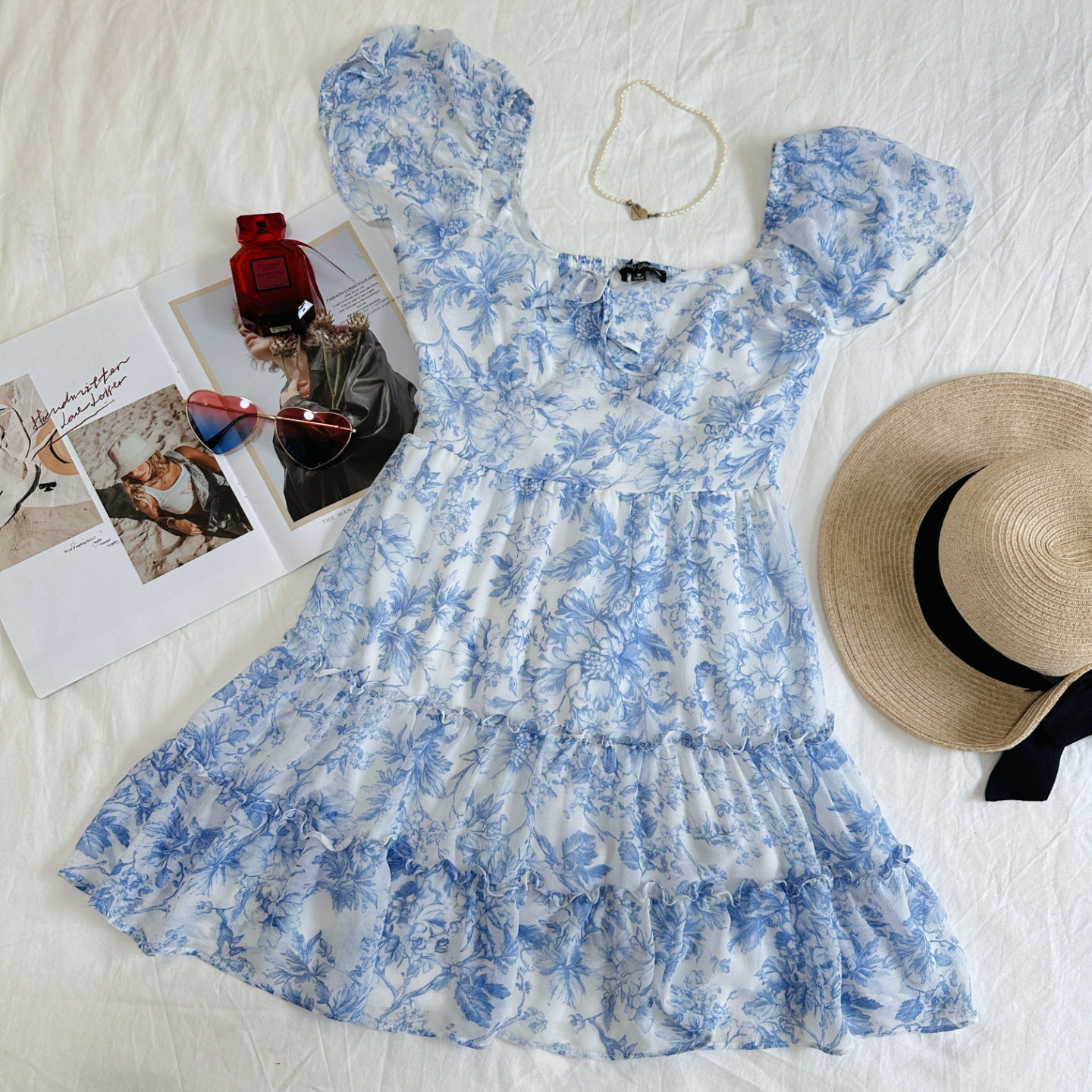 葡萄miki 夏日冰汽水 美单清新甜美印花短袖显瘦显白连衣裙 - 葡萄miki小众设计工作室出品