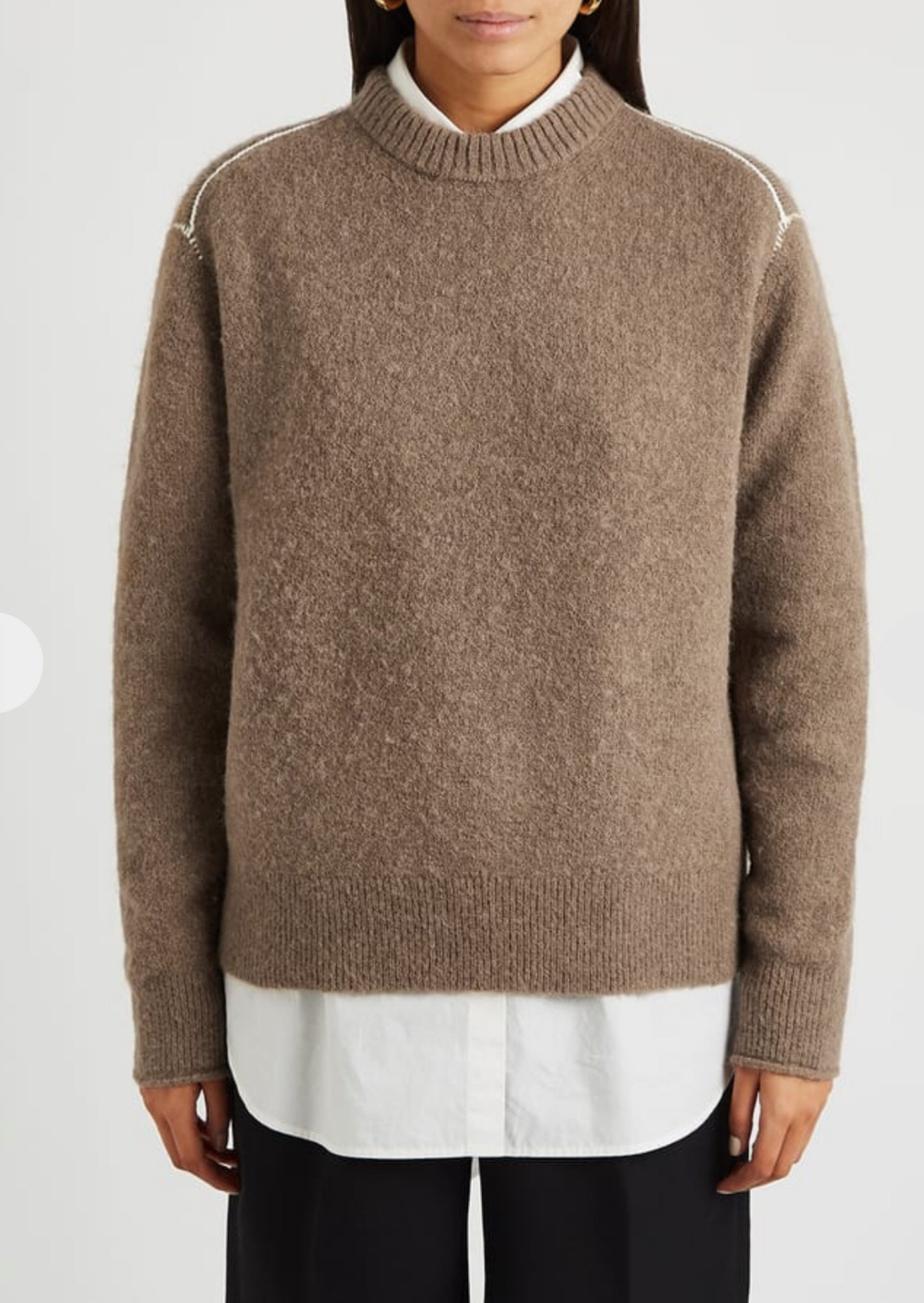 葡萄miki 北欧贵货羊毛羊驼毛高级感圆领套头宽松毛衣 中产阶级