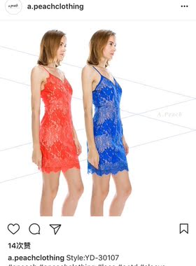 度假风蕾丝修身v领吊带连衣裙